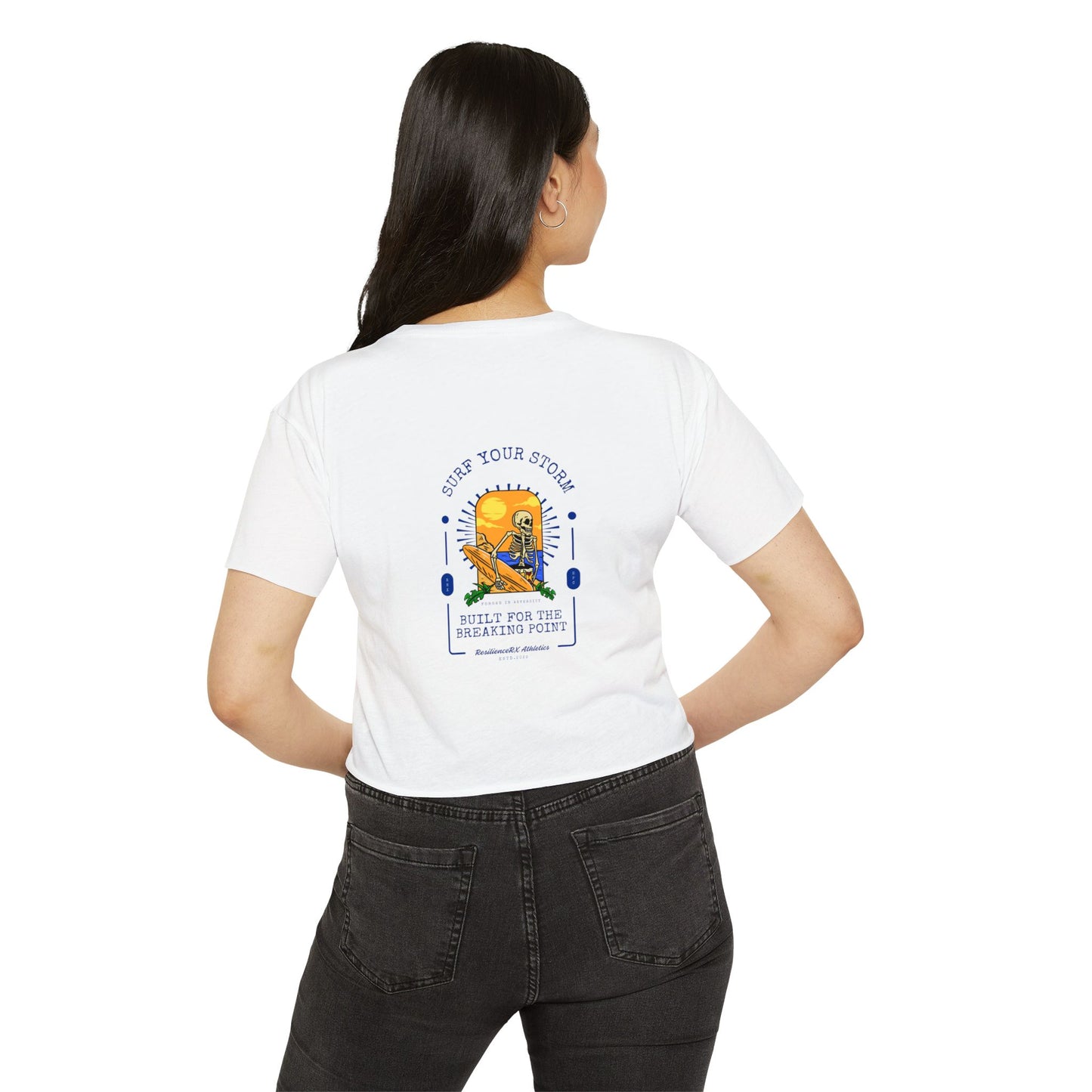 Crop Top - Women's 'Built for the Breaking Point' Surf Your Storm Collection for ResilienceRX Athletics