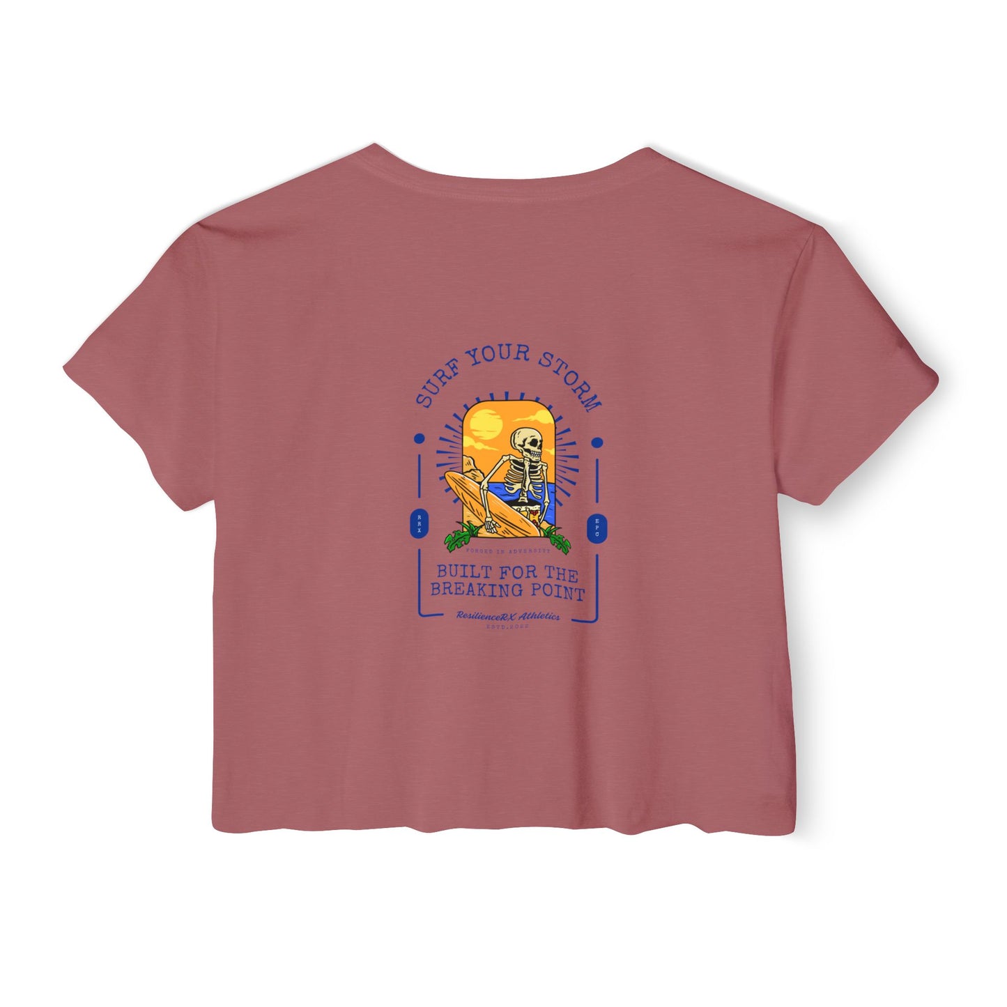 Crop Top - Women's 'Built for the Breaking Point' Surf Your Storm Collection for ResilienceRX Athletics