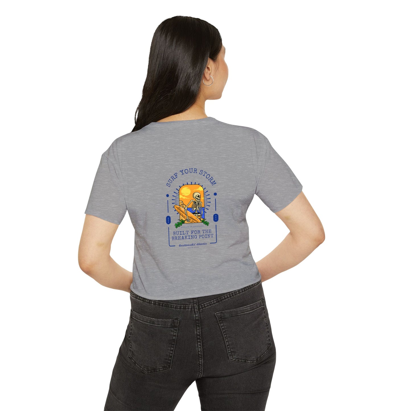Crop Top - Women's 'Built for the Breaking Point' Surf Your Storm Collection for ResilienceRX Athletics
