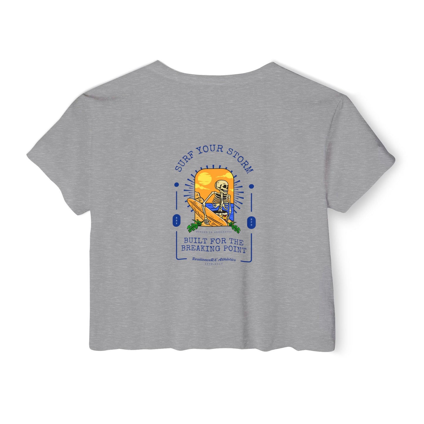 Crop Top - Women's 'Built for the Breaking Point' Surf Your Storm Collection for ResilienceRX Athletics