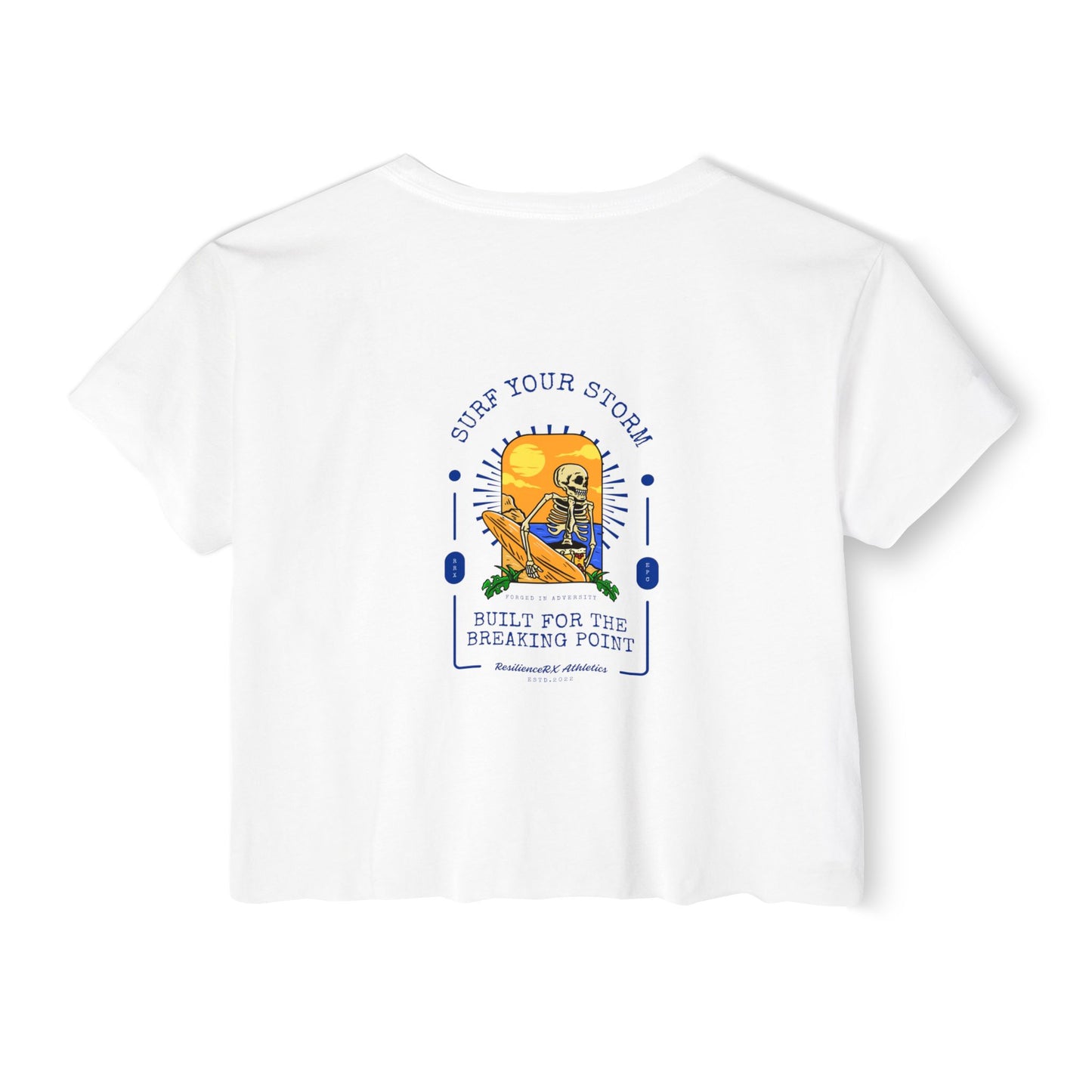 Crop Top - Women's 'Built for the Breaking Point' Surf Your Storm Collection for ResilienceRX Athletics