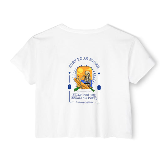 Crop Top - Women's 'Built for the Breaking Point' Surf Your Storm Collection for ResilienceRX Athletics