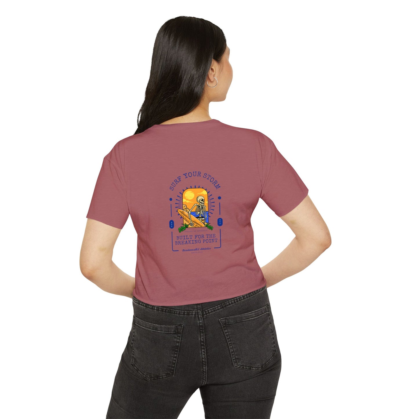 Crop Top - Women's 'Built for the Breaking Point' Surf Your Storm Collection for ResilienceRX Athletics